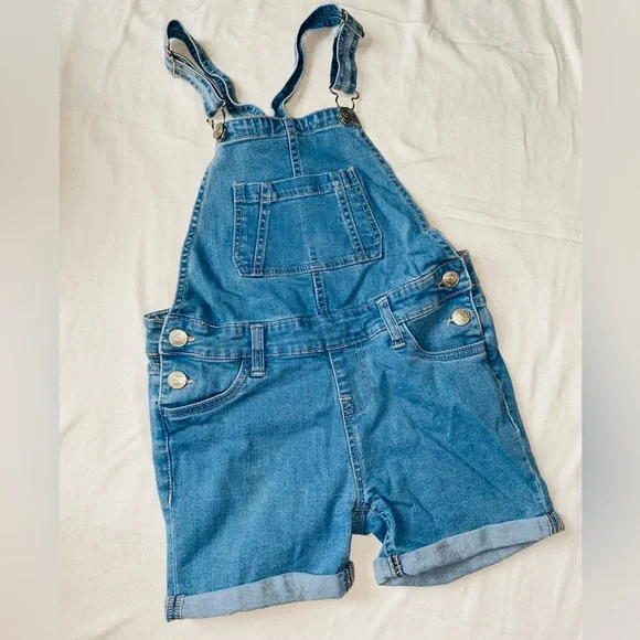 Girls set denim shorts and shirt overalls - Picture 3 of 9